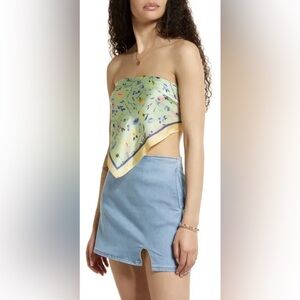 Nordstrom BP Floral Print Satin Scarf Bandeau